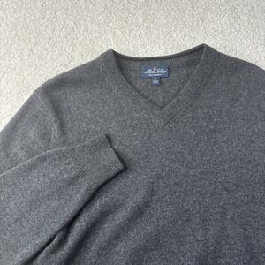 Allen Solly 100% Cashmere V-Neck Sweater Men's Size Small Dark Gray Knit